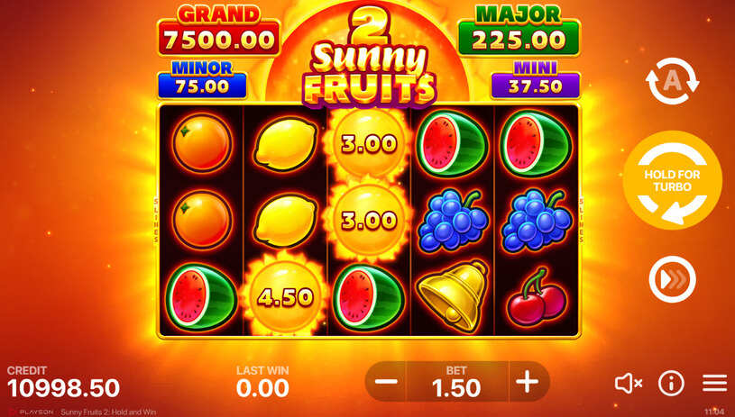 Sunny Fruits 2: Hold and Win Slot gameplay