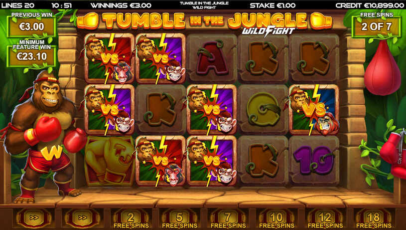 Tumble in the Jungle Wild Fight Slot Free Spins