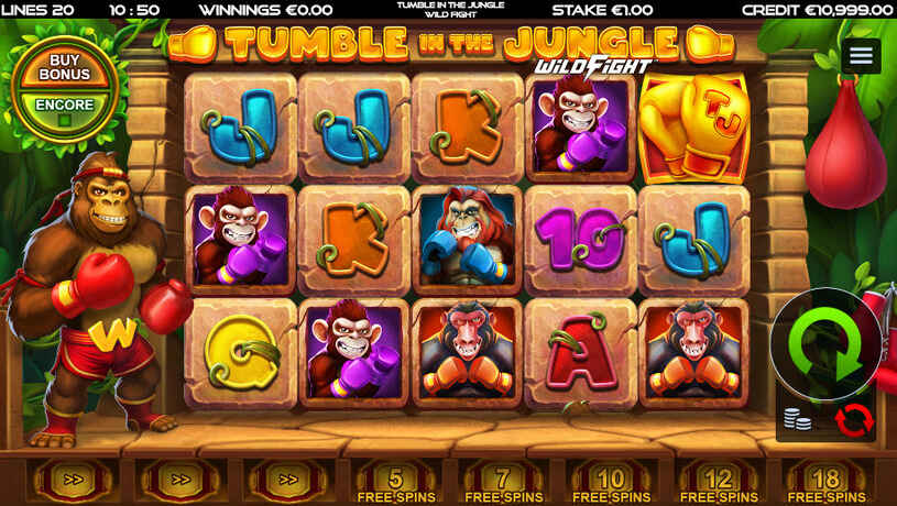 Tumble in the Jungle Wild Fight Slot gameplay