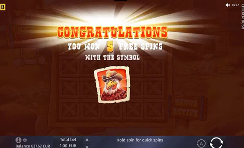 Chicken Rush Slot Bonus Game
