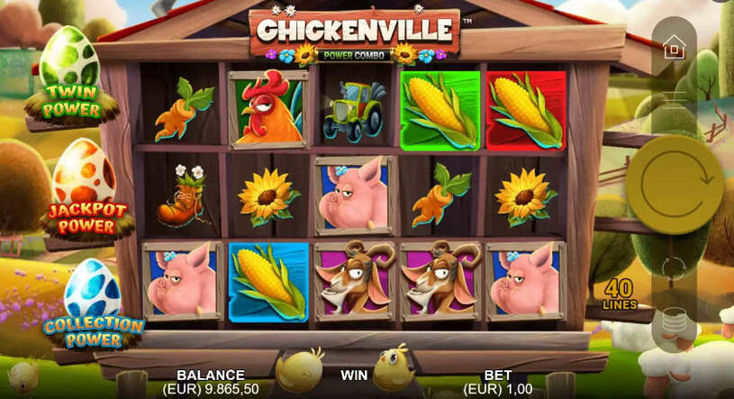 Chickenville Power Combo Slot Bonus Game