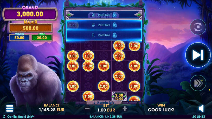 Gorilla: Rapid Link Slot Bonus Game