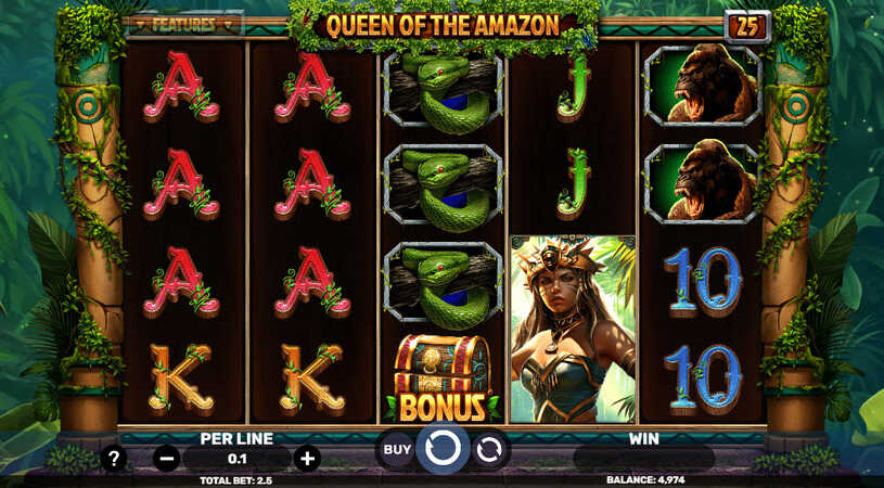Queen of the Amazon Slot gameplay