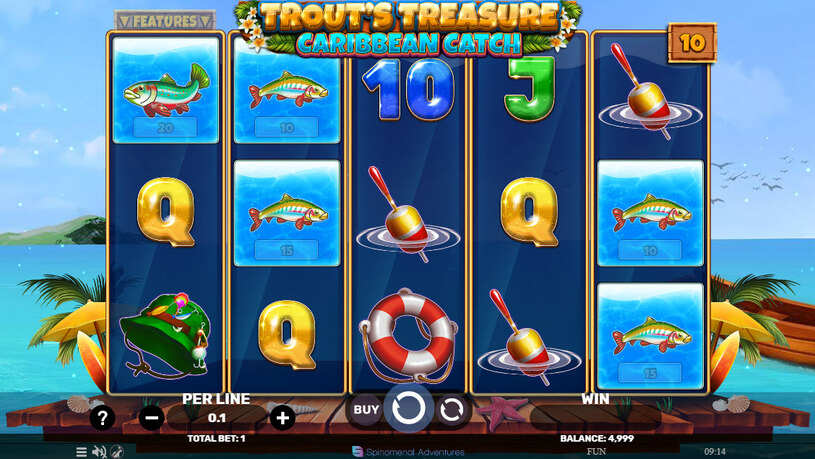 Trout's Treasure - Caribbean Catch Slot gameplay